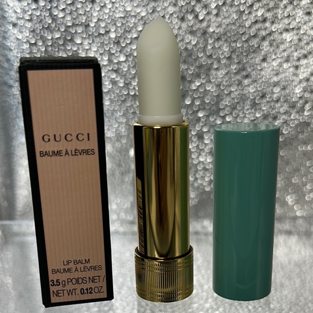 Gucci Gold Lip Balm with Teal Cap - Picture 1 of 5
